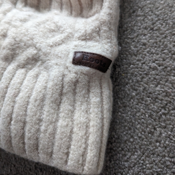 Roots cream color wool sweater cardigan girl's Small - Picture 4 of 7